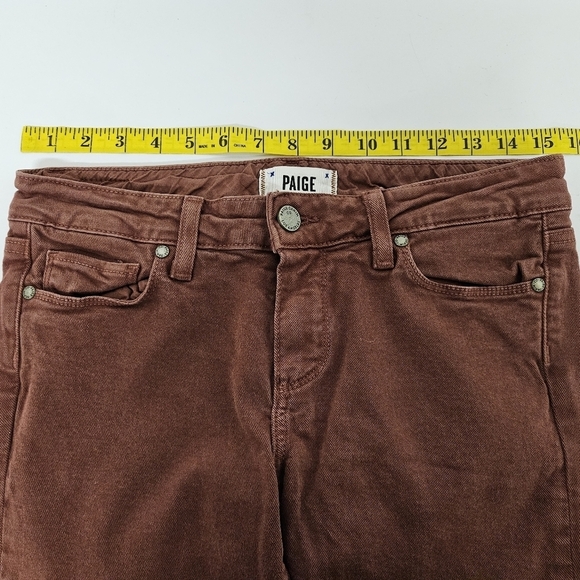 Paige Skyline Low Rise Skinny Jeans in Distressed Rust Size 28 - Picture 4 of 13